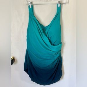 Lands End One Piece Ombré Swimsuit